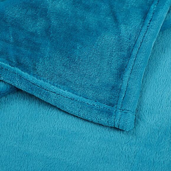 Flannel Fleece Throw Blanket Sofa Couch King (90"*108") Teal - Picture 5 of 6